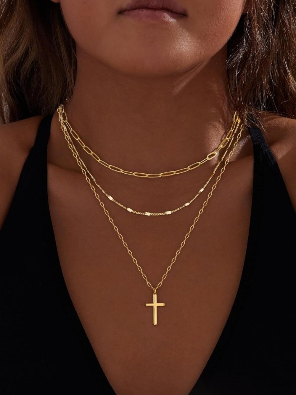 Layered Gold Necklaces for Women, Stackable Dainty 14K Gold Silver Plated Trendy - Picture 6 of 9